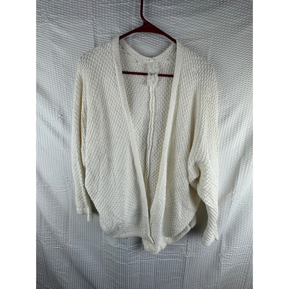 Sadie & Sage White Knit Open Front Cardigan Sweater Women's Size SMALL